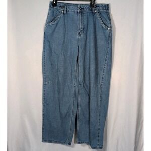 Vans Jeans Men 30X28 Blue Light Wash Denim Adjustable Baggy Skater Relaxed